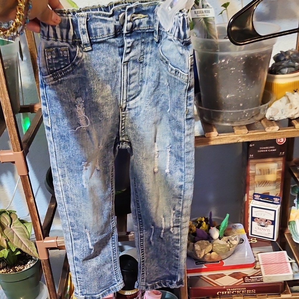 SHEIN Light Blue Distressed Skinny Jeans